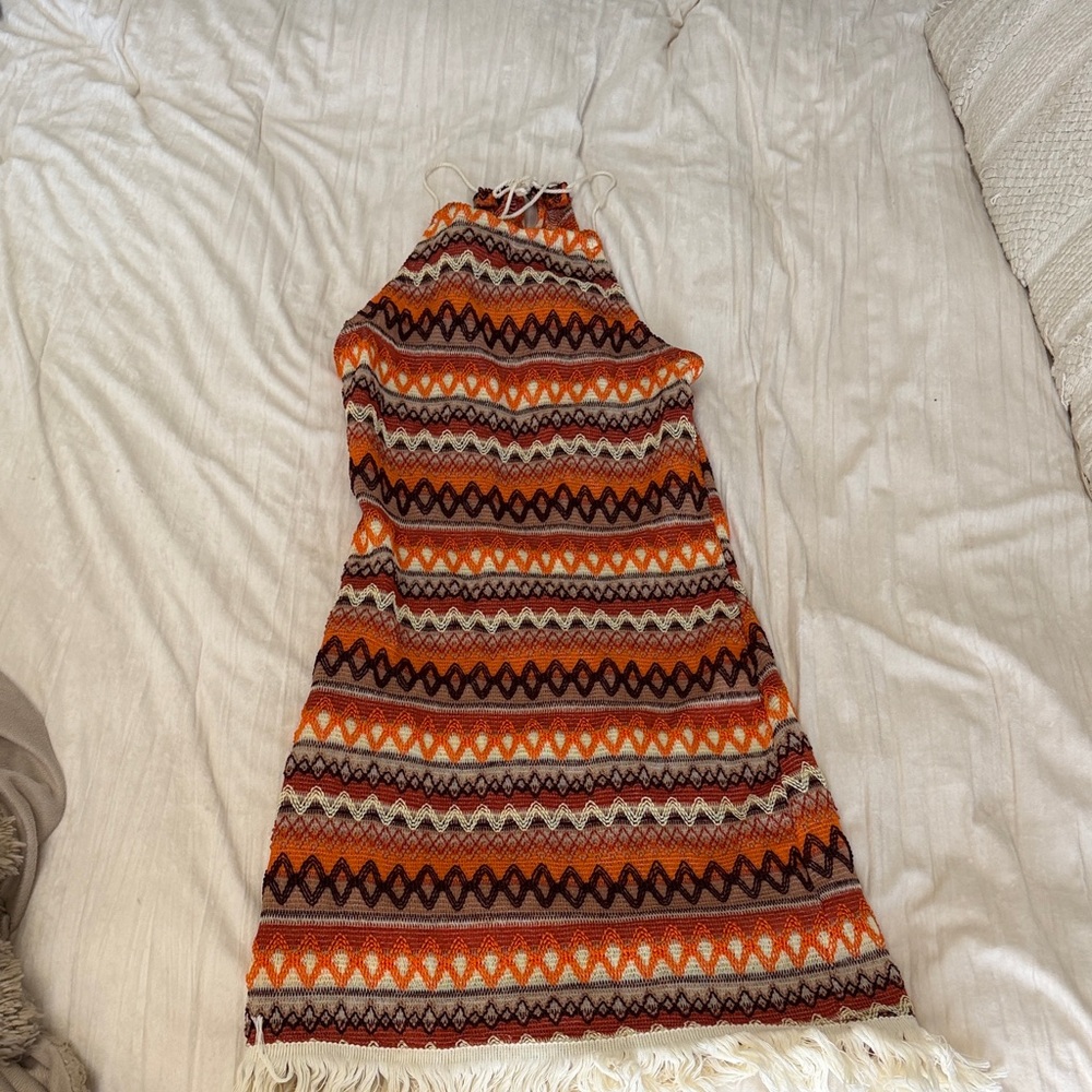 Bohemian Knit Halter Dress